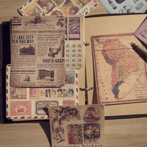 LOMO retro sticker set creative old map stamp poster hand book sticker decoration material 10 pieces