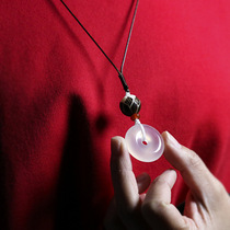 The taste of the world is Qinghuan natural chalcedony peace buckle pendant Bodhi Lotus necklace pendant Mens and womens models