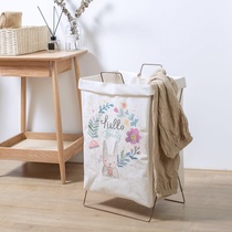 Nordic Minimalist Household Cotton Linen Dirty Clothes Storage Basket Foldable Stand Bathroom Waterproof Extra Large Dirty Basket