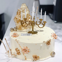 ins creative cake decoration vibrato with the same European-style three-dimensional mini plastic candle holder net red cake decoration ornaments