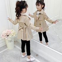 Girls windbreaker coat Korean version of the long 2019 new spring and autumn style autumn children children Net red cardigan