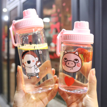 Small pig glass cup Han version female student creative cute girls heart cup shake-to-screen red water glass ins trend