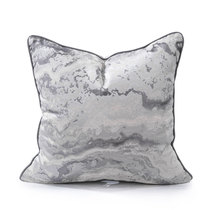 (Full edge) light luxury new Chinese pillow gray ink texture square pillow soft bag window waist set custom
