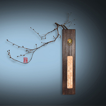 Creative flower arrangement Chinese vintage solid wood vase Flower pendant Tea room Tea club living room bedroom wall decoration