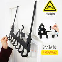 Hanging clothes artifact wall-mounted creative door rear adhesive hook hanger door back non-perforated clothes hook key on the back