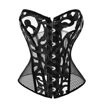 Hollow mesh sexy European and American belt short corset stomach and abdomen palace corset waist seal garter belt