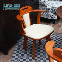 Solid Wood computer chair office chair home modern minimalist dining chair leisure chair with armrest backrest chair