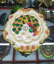 Beautiful peacock Western makeup mirror jewelry box Russian wedding tin jewelry box diamond ring box necklace box
