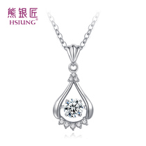 Silver Bear Silversmith 925 Silver Necklace Female Simple Temperament Pendant choker Birthday Gift for Girlfriend