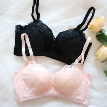 70d export Japan without steel ring tutu full lace breathable small chest gather one Cup comfortable bra