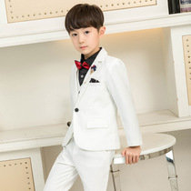Boy White slim suit suit suit suit kid wedding flower girl dress Black