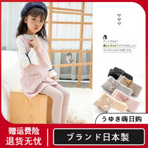 Japanese spring childrens pantyhose butterfly knot vertical bar baby hit bottom pants cotton girl dance pants baby socks