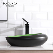 Creative personality two-color art table basin wash basin small Nordic home bathroom ceramic face wash basin