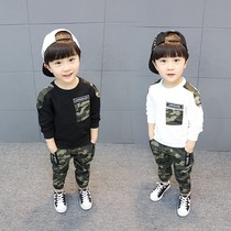 Male baby spring and autumn childrens suit boy 2021 handsome one year old 3 Children 4 clothes 2 Tide 5 camouflage