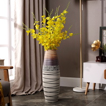 Jingdezhen modern minimalist ceramic floor-to-ceiling large vase European-style creative living room simulation flower decoration soft decoration