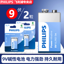 Philips 9v alkaline battery 2 grain 1 grain square block ten thousand meter universal smoke alarm body temperature gun 9 volt 6lr61 Wanuse meter infrared thermometers special instrument remote control