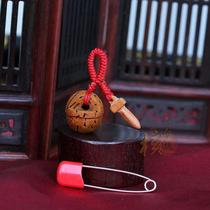 Baby baby safety pin pendant portable wild peach kernel hand carved peach basket peach wood sword recommended national style