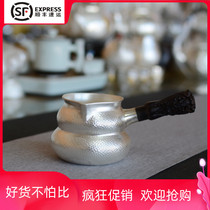 Silver pot sterling silver 999 pure handmade hammer side pot home boutique tea set Gift Collection