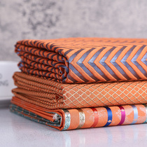 Tang Rabbit Rabbit Jacquard Bright Face Fabric Handmade Cloth Art DIY Bag Orange System Chemical Fiber Clothing Window Curtain accessories