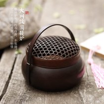 Antique copper hand stove hand-held pan incense burner pure copper charcoal hand warmer antique sandalwood stove portable incense burner hand heater