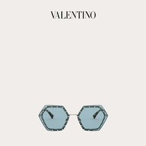 VALENTINO VALENTINO women blue hexagonal metal frame sunglasses