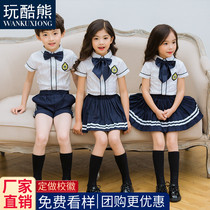 Kindergarten garden clothes summer clothes class uniforms British primary school uniforms set teachers school style childrens chorus suits Korea