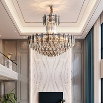 Complex building living room chandelier building Building Hotel Villa Hall chandelier staircase post modern light luxury crystal chandelier