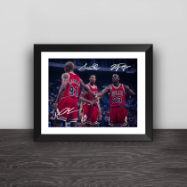 Bull Triumvirate Classic solid wood decorative photo frame Photo wall table pendulum Hanging frame ornaments Jordan Pippen Rodman