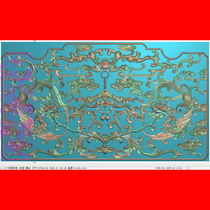 JD relief figure carved picture new bat Phoenix peony backrest back panel throne door flower cloud Lohan bed carving picture