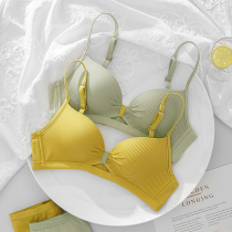 Underwear for womens small breasts to gather 2021 new exploits summer thin no steel ring to receive the breast anti-sagging bra suit