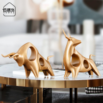 Nordic light luxury cattle ornaments living room TV cabinet porch wine cabinet desktop model room simple decorations new room decoration