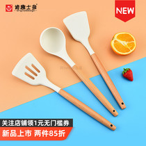 Ken Fujitsu New European silicone fried beech white kitchen shovel baking soup spoon high temperature flat pan
