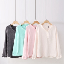 Joker velvet jacket winter new foreign trade Womens comfortable V collar button slim size long sleeve pullover sweater 7487