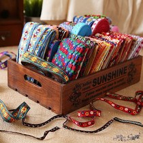 Color embroidered ethnic lace webbing DIY shoes cap bag clothing design Han clothes ancient dress Southeast Asian wind lace