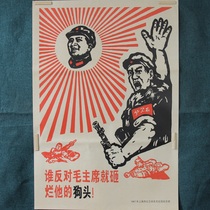 Old photo album Photo poster red collection printmaking Great Leap forward to promote production Cultural Revolution painting large-character newspaper hit the dogs head