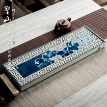 Shengshan ceramic tea tray antique hand-painted blue and white tea set tea tray kung fu tea tray dry bubble table