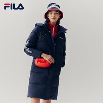 FILA Phila Fiele official lady down jacket 2021 Winter new fashion sports long warm down jacket