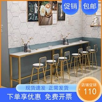 Nordic marble bar Desk Table Commercial close to wall Narrow Table Balcony Home Rockboard Strip High Foot Milk Tea Shop Table And Chairs