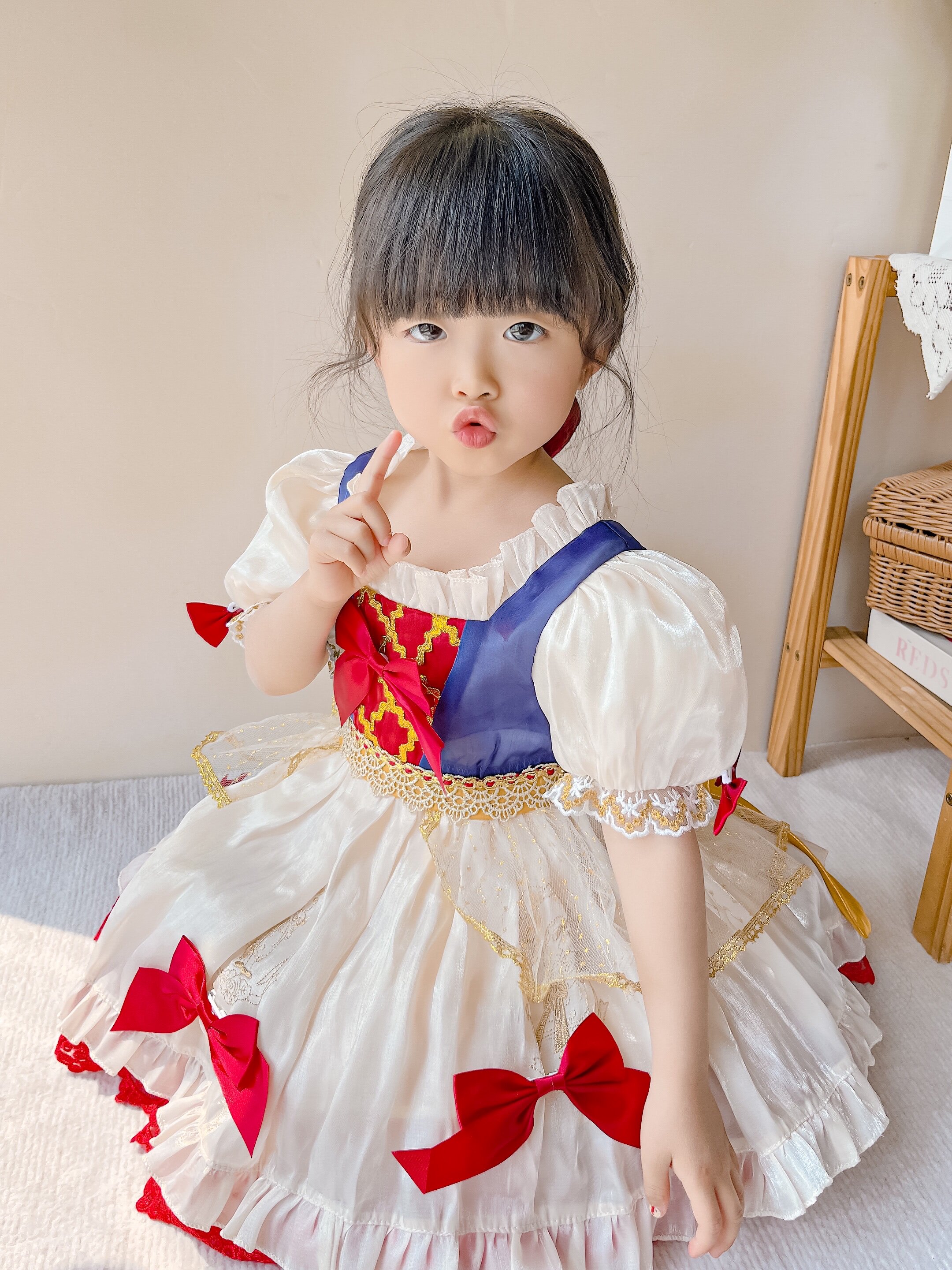 女童洛丽塔lolita裙子儿童夏装白雪公主裙女宝生日周岁礼服连衣裙