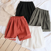 Korean baby childrens clothing baby cotton five-point pants 2021 spring and summer new men and women childrens large PP shorts pants