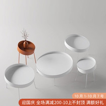 Nordic style European round balcony side few creative coffee table simple living room sofa corner table