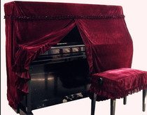 Gold velvet piano cover Piano rear all-inclusive cover Piano full set of piano full cover plus piano stool cover