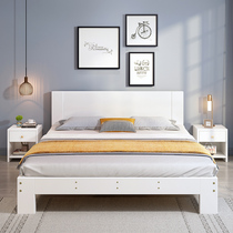 Solid wood bed Modern minimalist 1 8m double tatami bed frame 1 5-bed rental room Economical 1 2-meter single bed