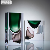 Modern light luxury glass porch desktop decoration model room living room wine cabinet decoration soft decoration modern simple