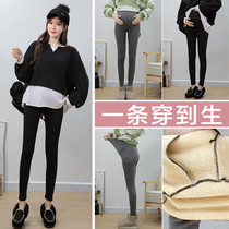 Pregnant woman beats bottom pants winter thickened with outwear in large code Pregnancy Initial Warm Pants Autumn Winter Clothing Cotton Pants