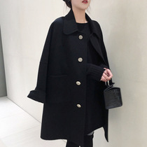 Sandro Svpr double-sided cashmere coat 2021 popular autumn and winter New Long small woolen coat