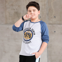 Fat childrens clothing boys long sleeve T-shirt middle and big children plus fat large size spring and autumn coat fat childrens clothing tide