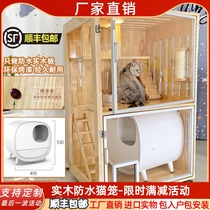 Cat Villa Cat Cage Solid Wood Apartments Home Small Cat House Cat Cupboards Adult Cat Luxury Custom Day Style Pet House