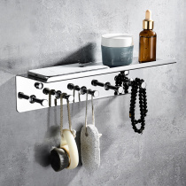 Toilet toilet shelf Hole-free bathroom sink hanging towel rack with hook Stainless steel shower gel shelf