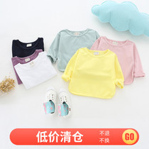 Female baby Long sleeves T-shirt Spring and autumn children hit undershirt 2020 Spring girl hit bottom blouses foreign air small baby inner lap